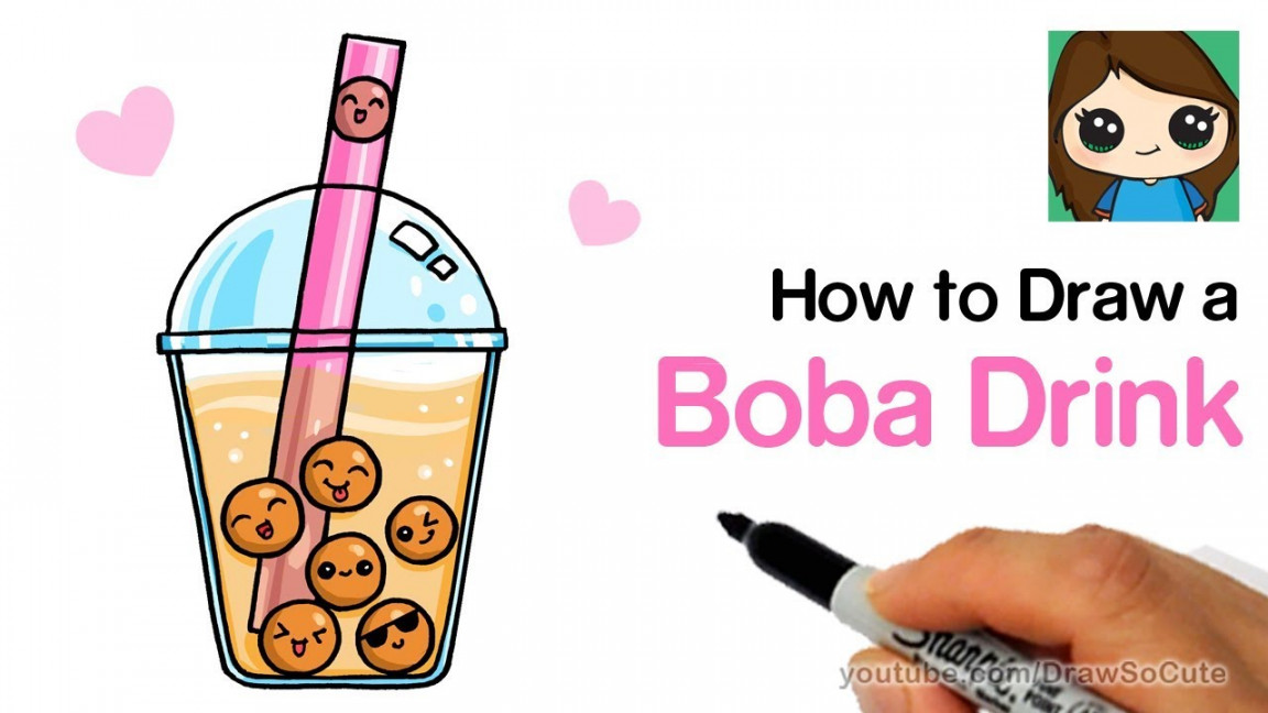 How to Draw a Boba Drink Cute and Easy