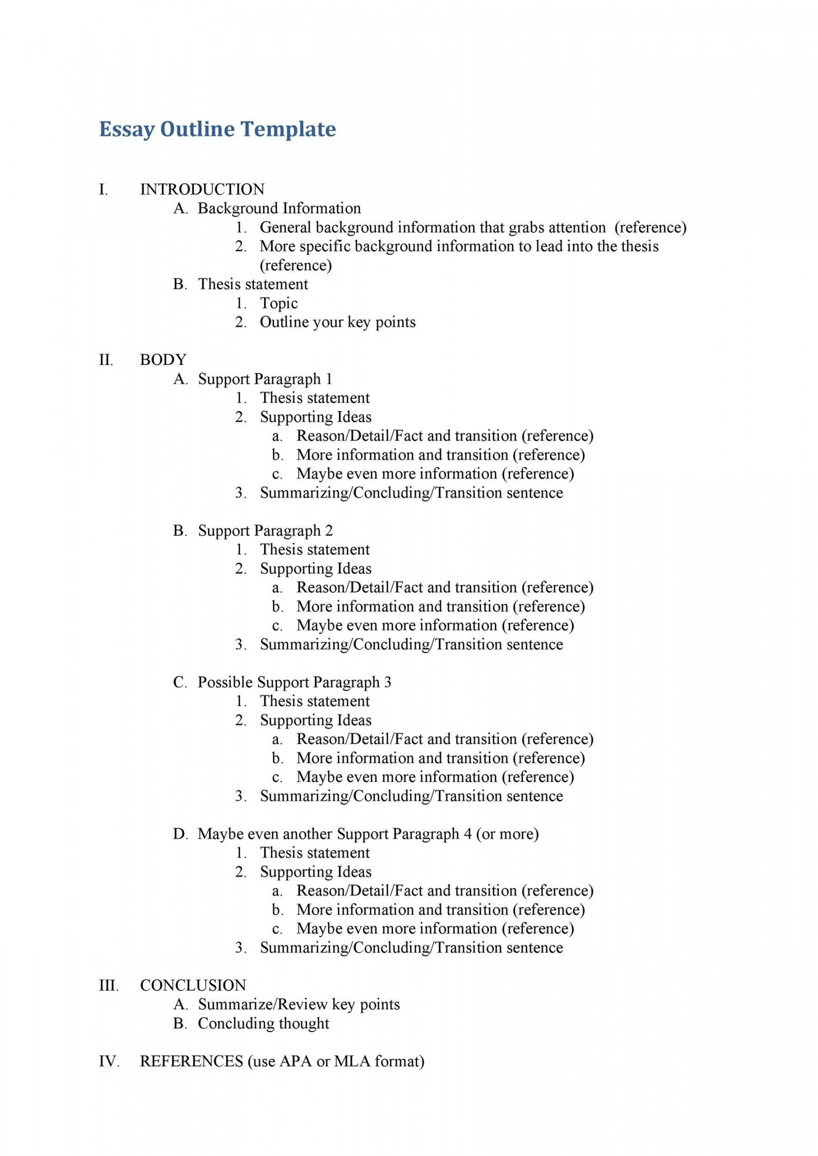 Outstanding Essay Outline Templates (Argumentative, Narrative