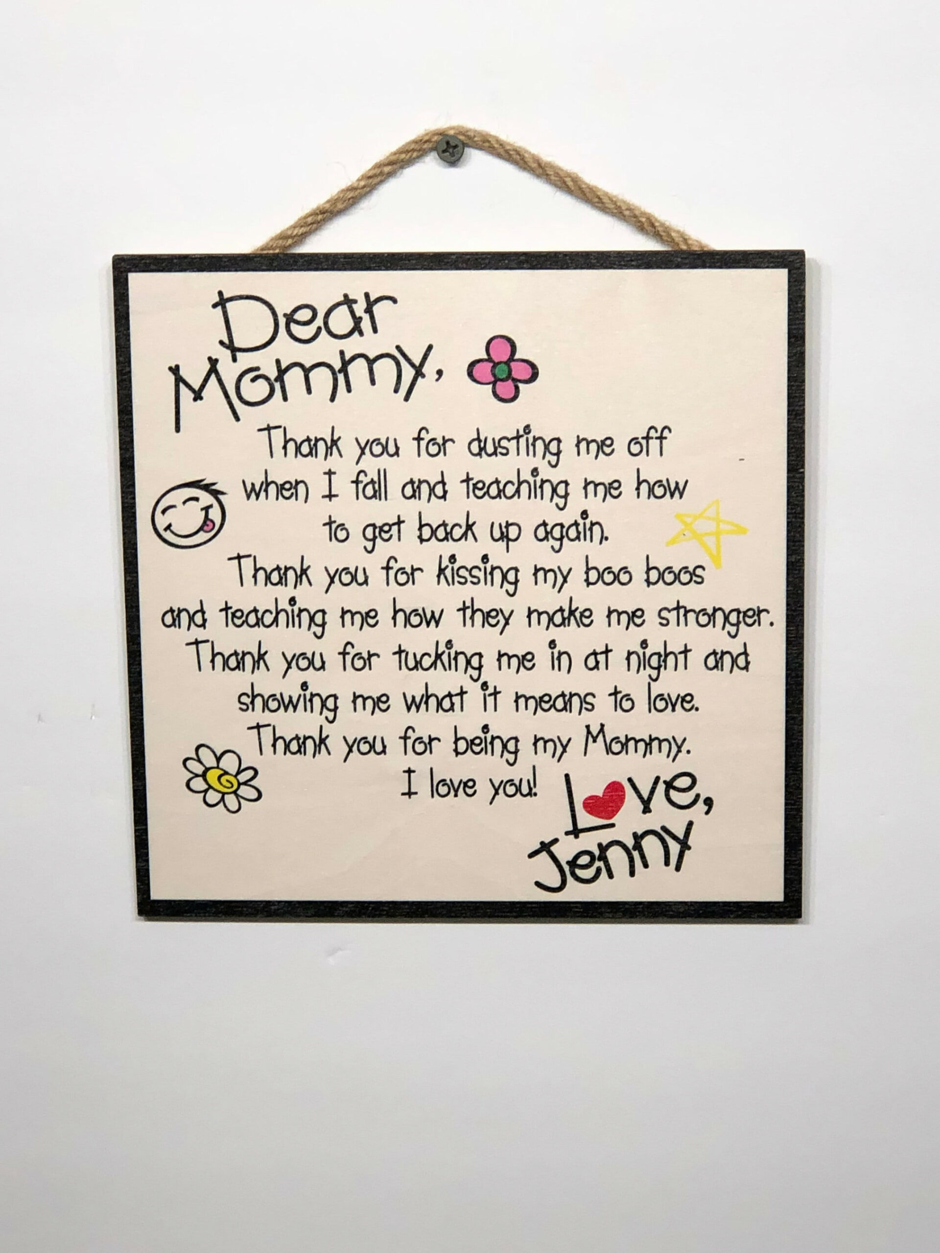 Personalized Dear Mommy Thank You Letter Wall Sign, Letter from Child to  Mom, Mothers Day, Love, Appreciation, P