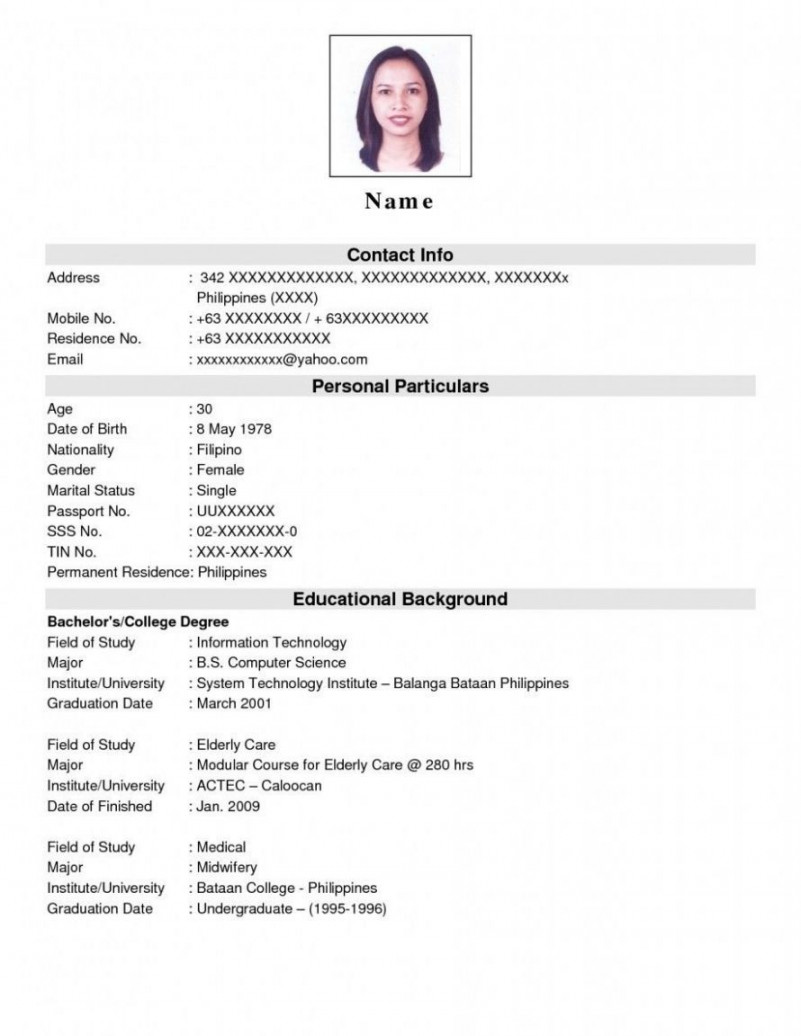 Sample Format For Job Application  Sample resume format, Job