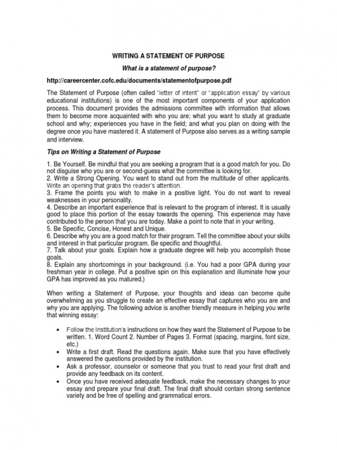 Writing A Statement of Purpose PDF  PDF  Essays  Graduate School