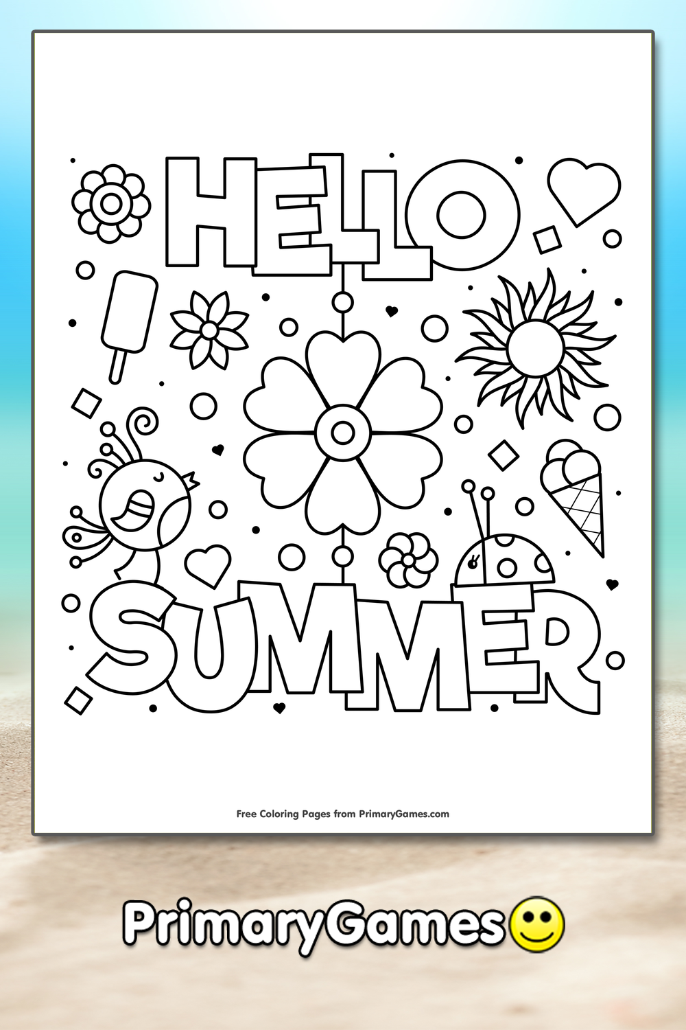 Best 45 Hello Summer Coloring Pages Free Ideas 30