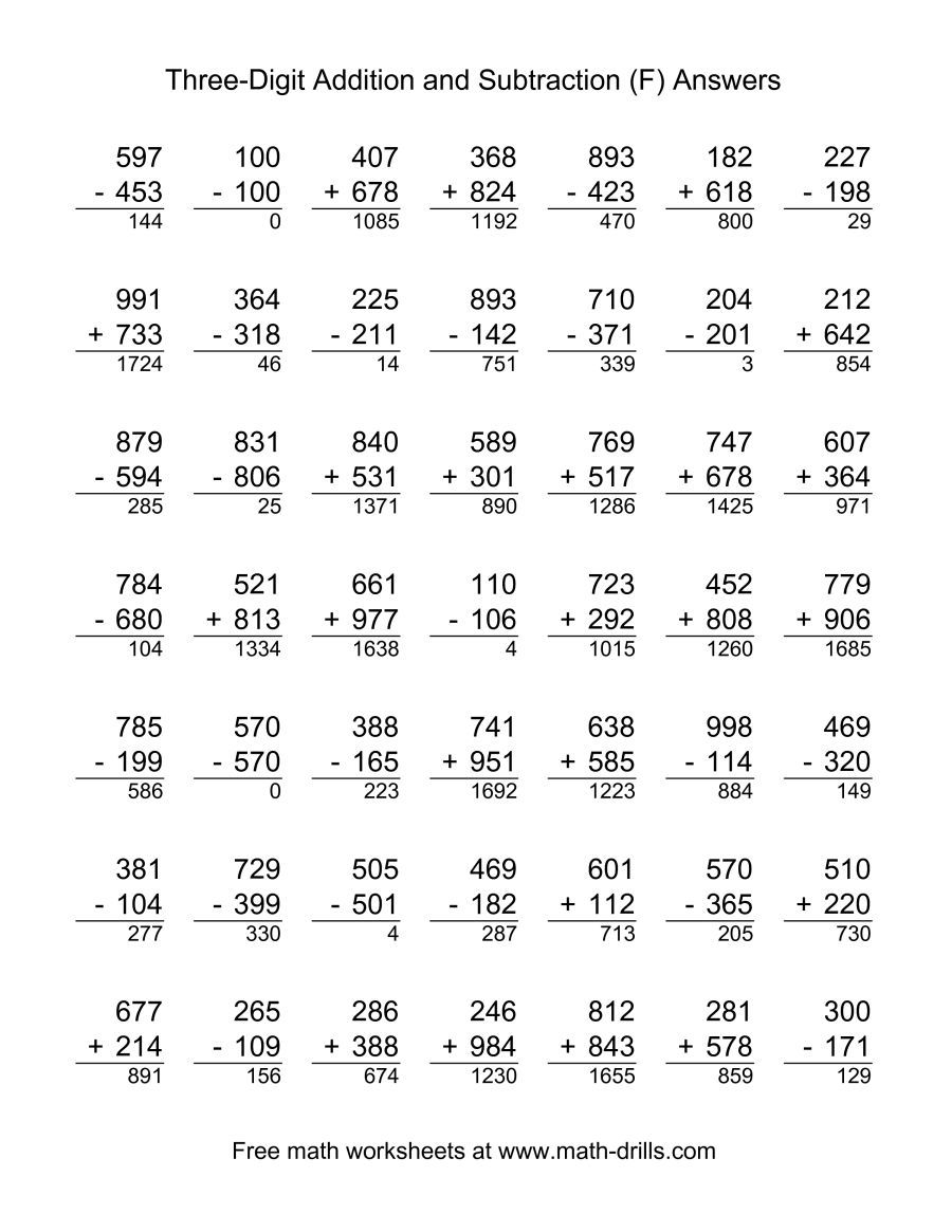 20 6 Digit Addition And Subtraction Worksheets