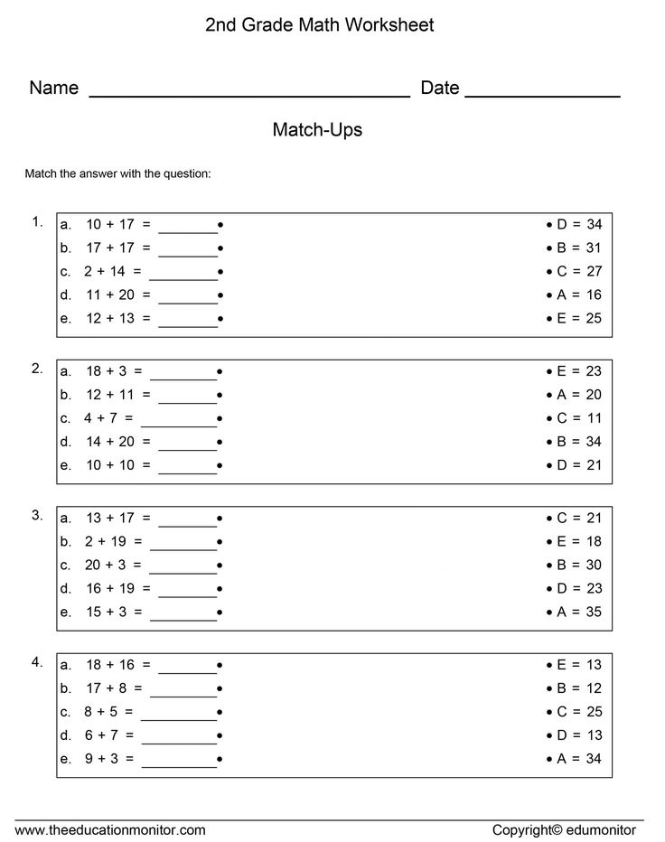 20 Addition Story Sum Worksheets Grade 2