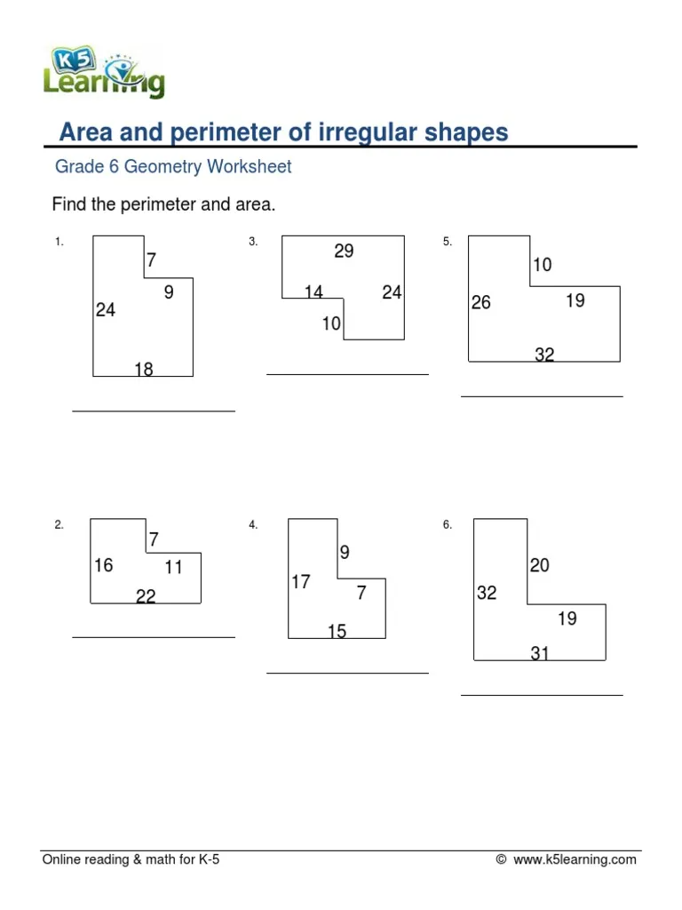 20 Area And Perimeter Worksheets Irregular Shapes