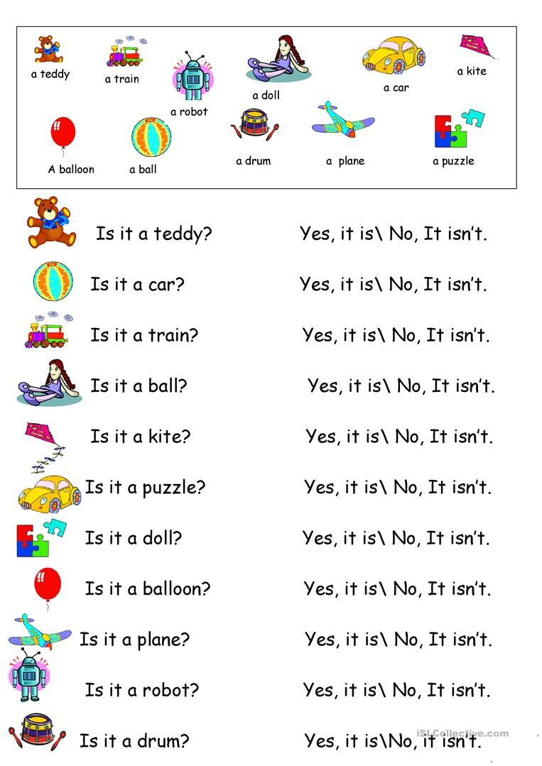 20 English Worksheets For Kindergarten Toys