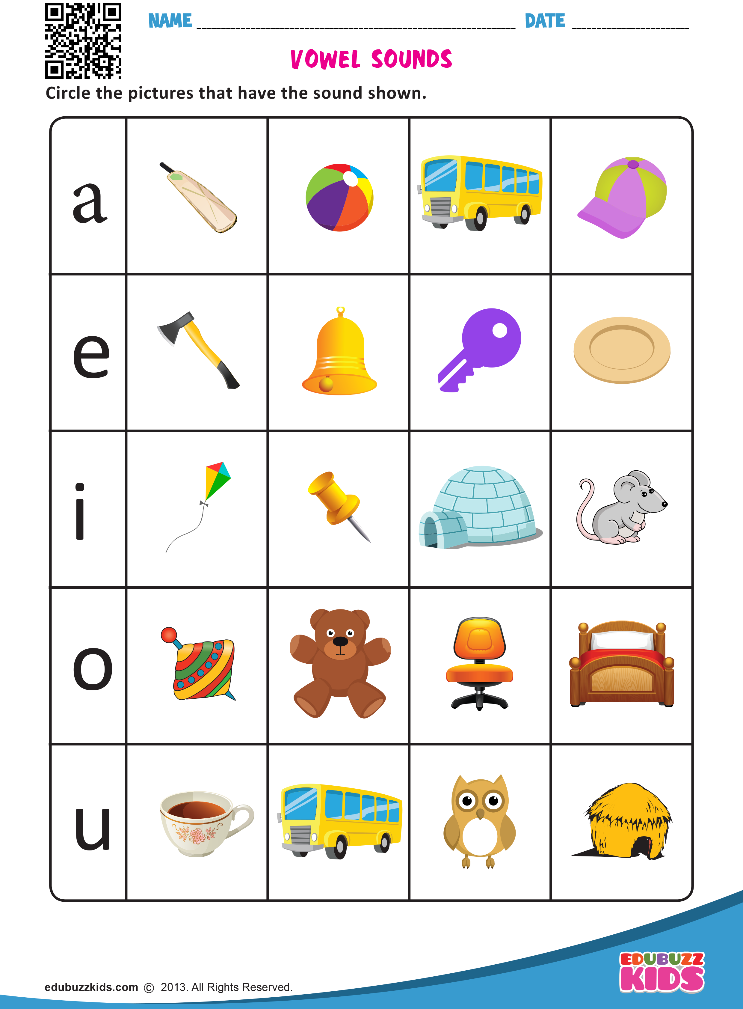 20 English Worksheets For Kindergarten Vowels