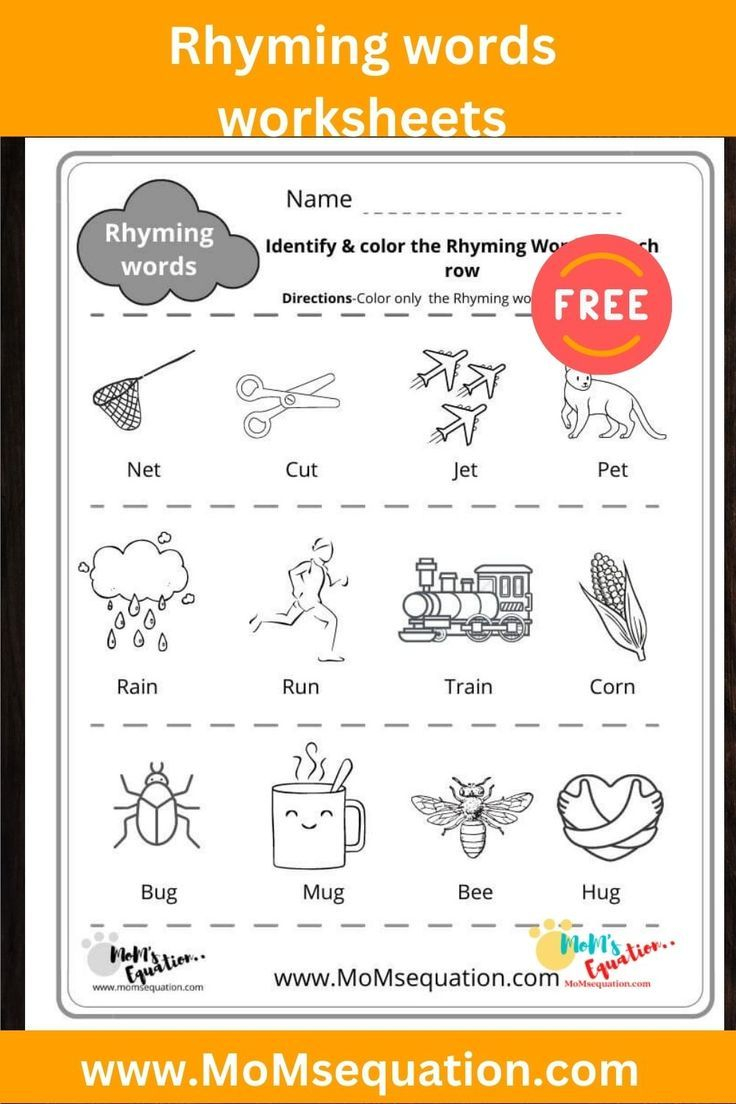 20 Kindergarten Rhyming Worksheets Free Printables