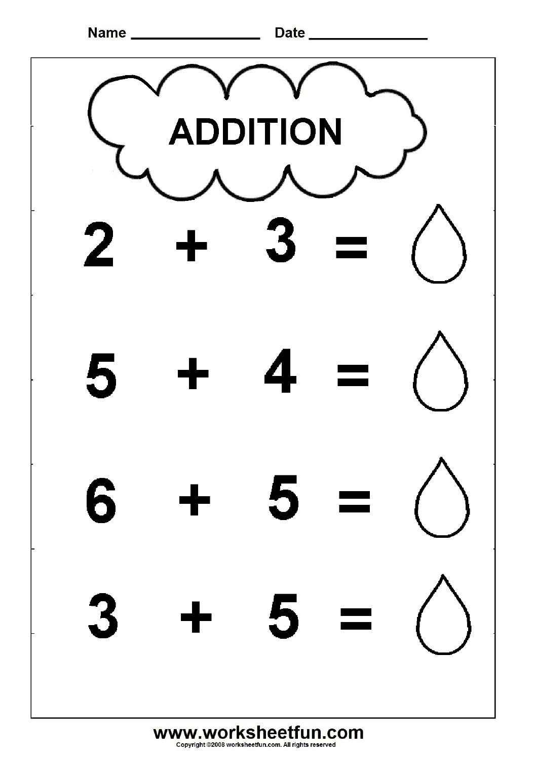 20 Maths Addition Worksheets Kindergarten Free