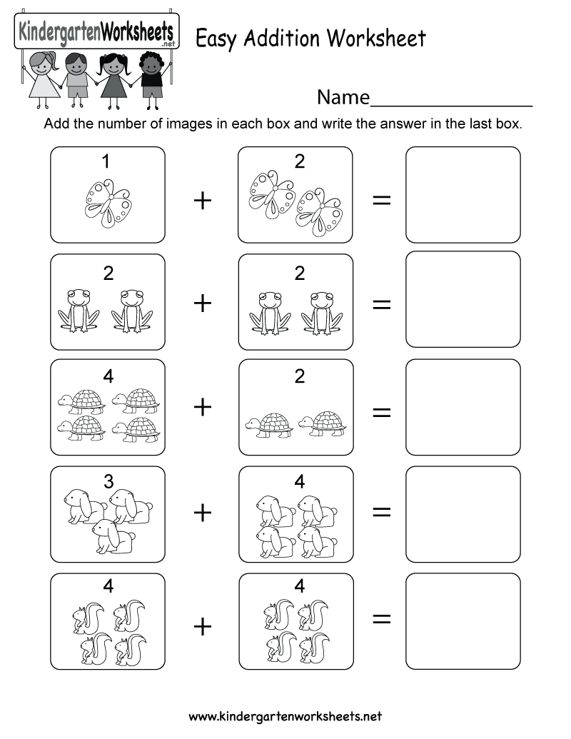 20 Maths Addition Worksheets Kindergarten Free