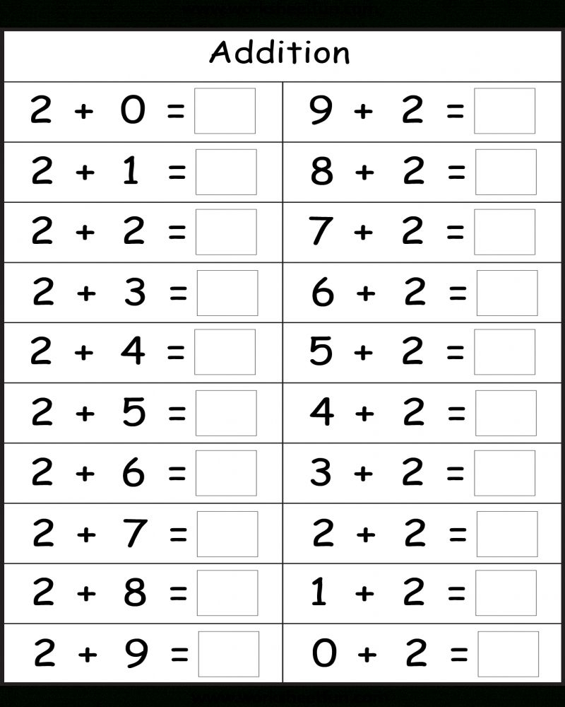 20 Maths Addition Worksheets Kindergarten Free