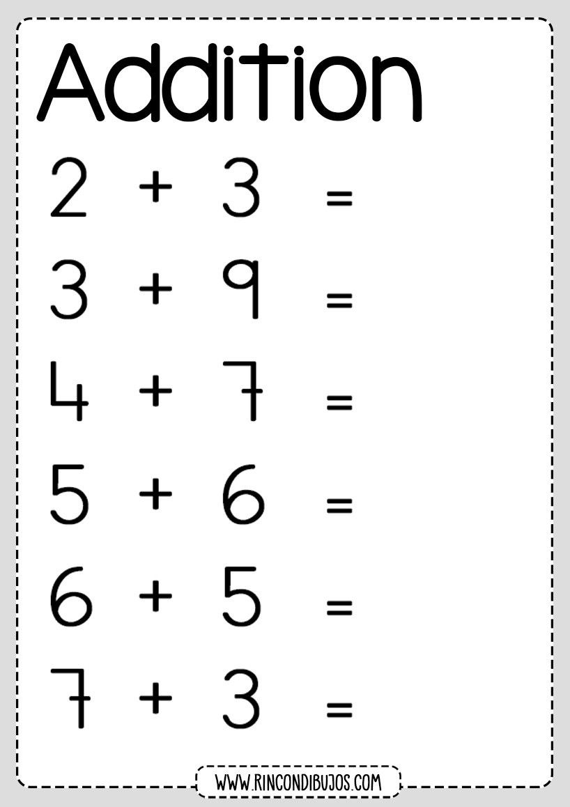 20 Maths Addition Worksheets Kindergarten Free