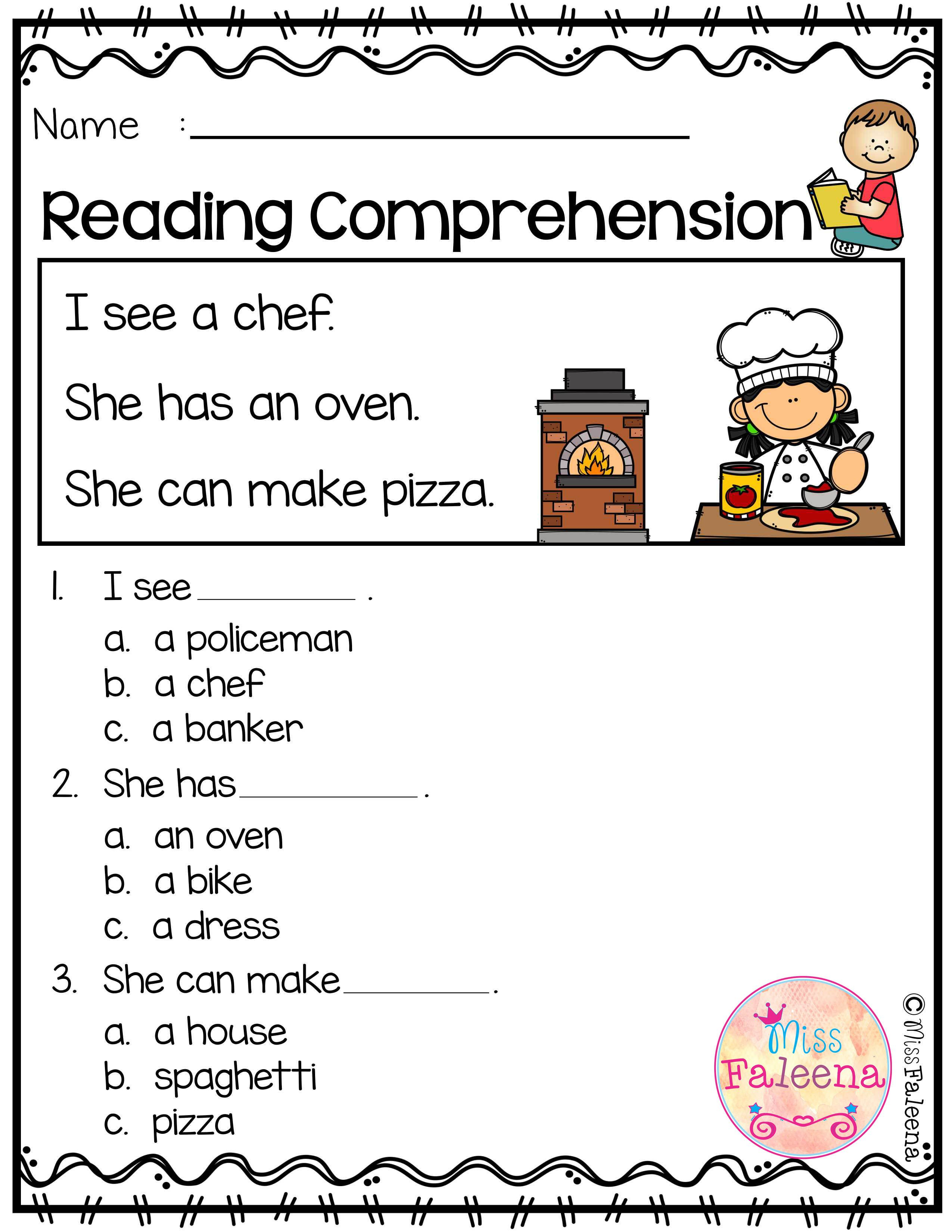 20 Reading Comprehension Worksheets Grade 1 Free Printable Kindergarten