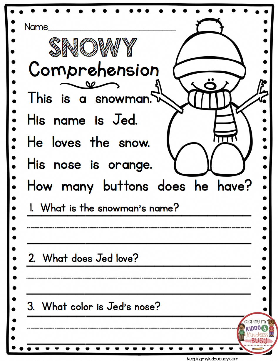 20 Reading Comprehension Worksheets Grade 1 Free Printable Kindergarten