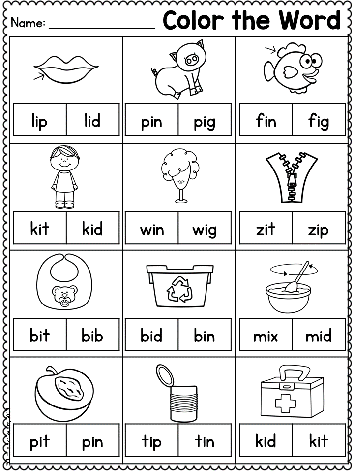 20 Short I Worksheets Kindergarten Free