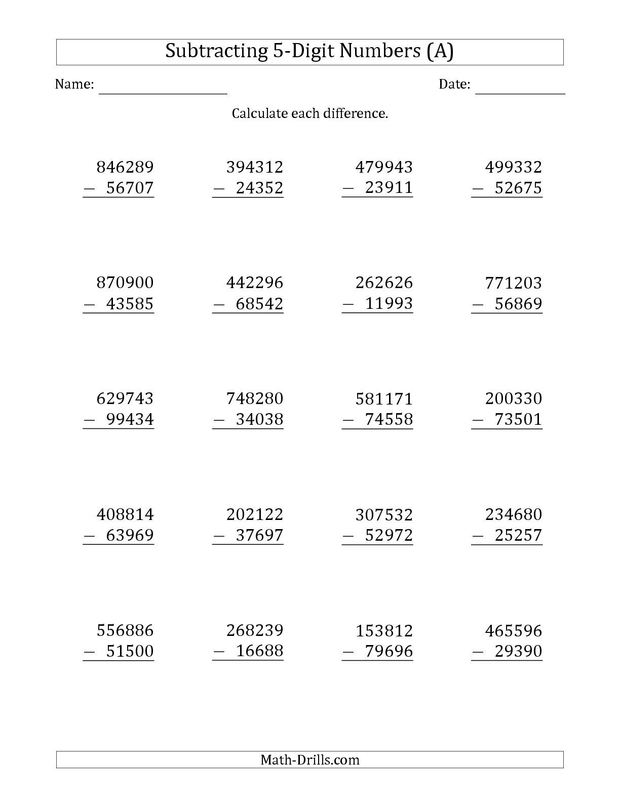 30 6 Digit Addition And Subtraction Worksheets