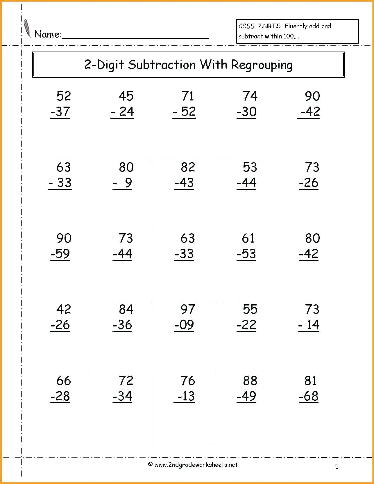 30 Addition Worksheets 3Rd Grade Regrouping