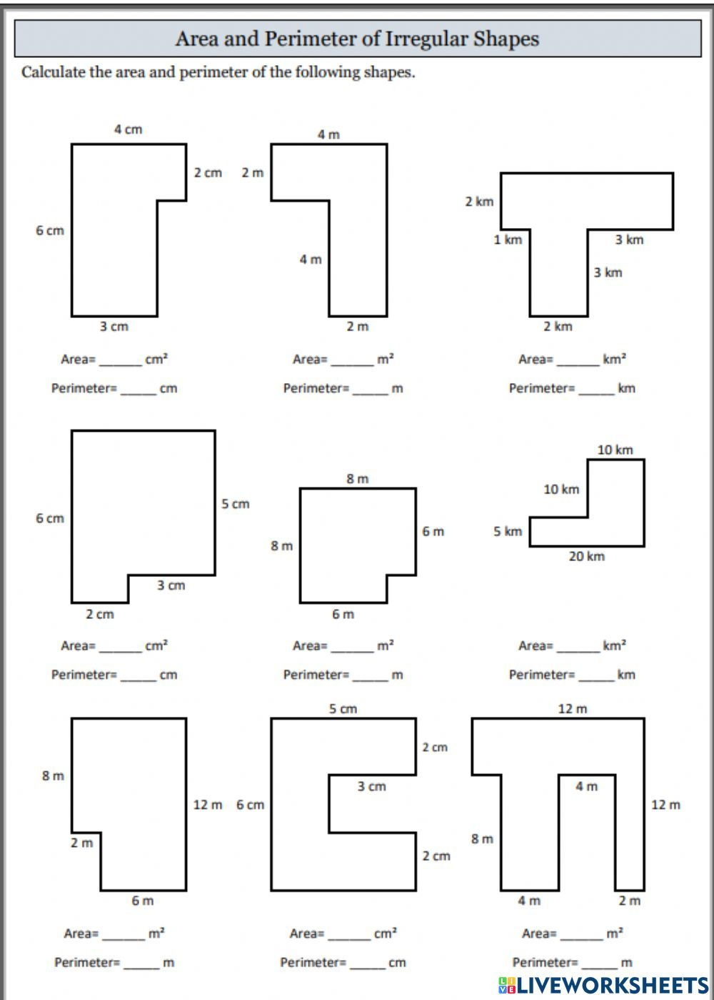 30 Area And Perimeter Worksheets Irregular Shapes