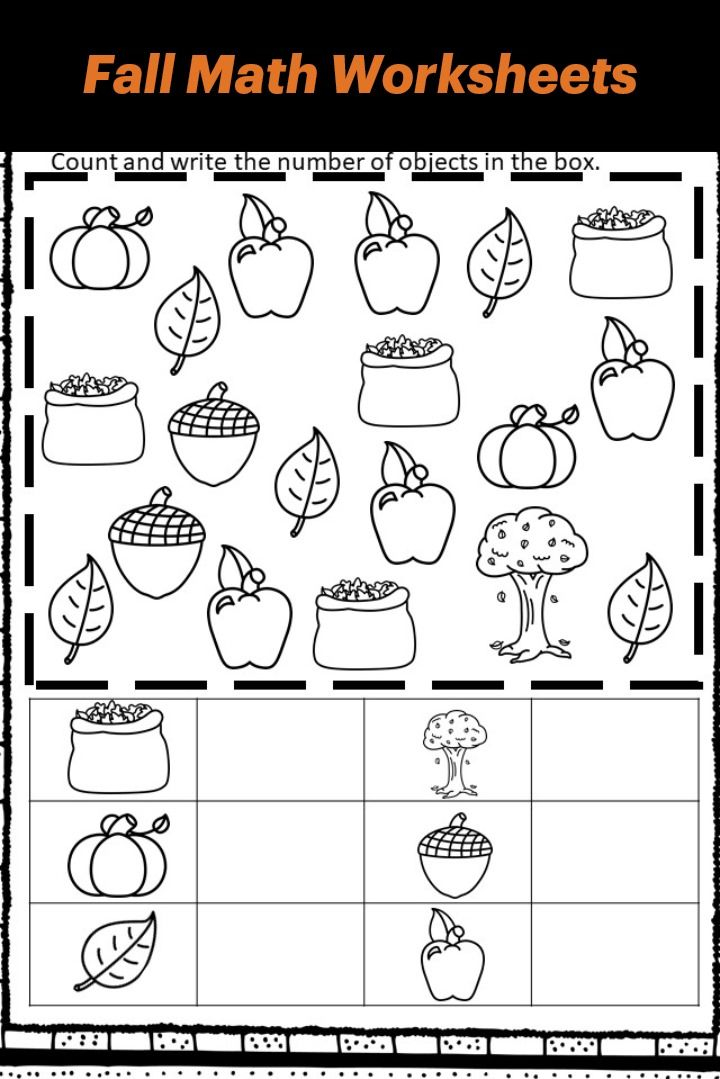 30 Autumn Math Worksheets For Kids