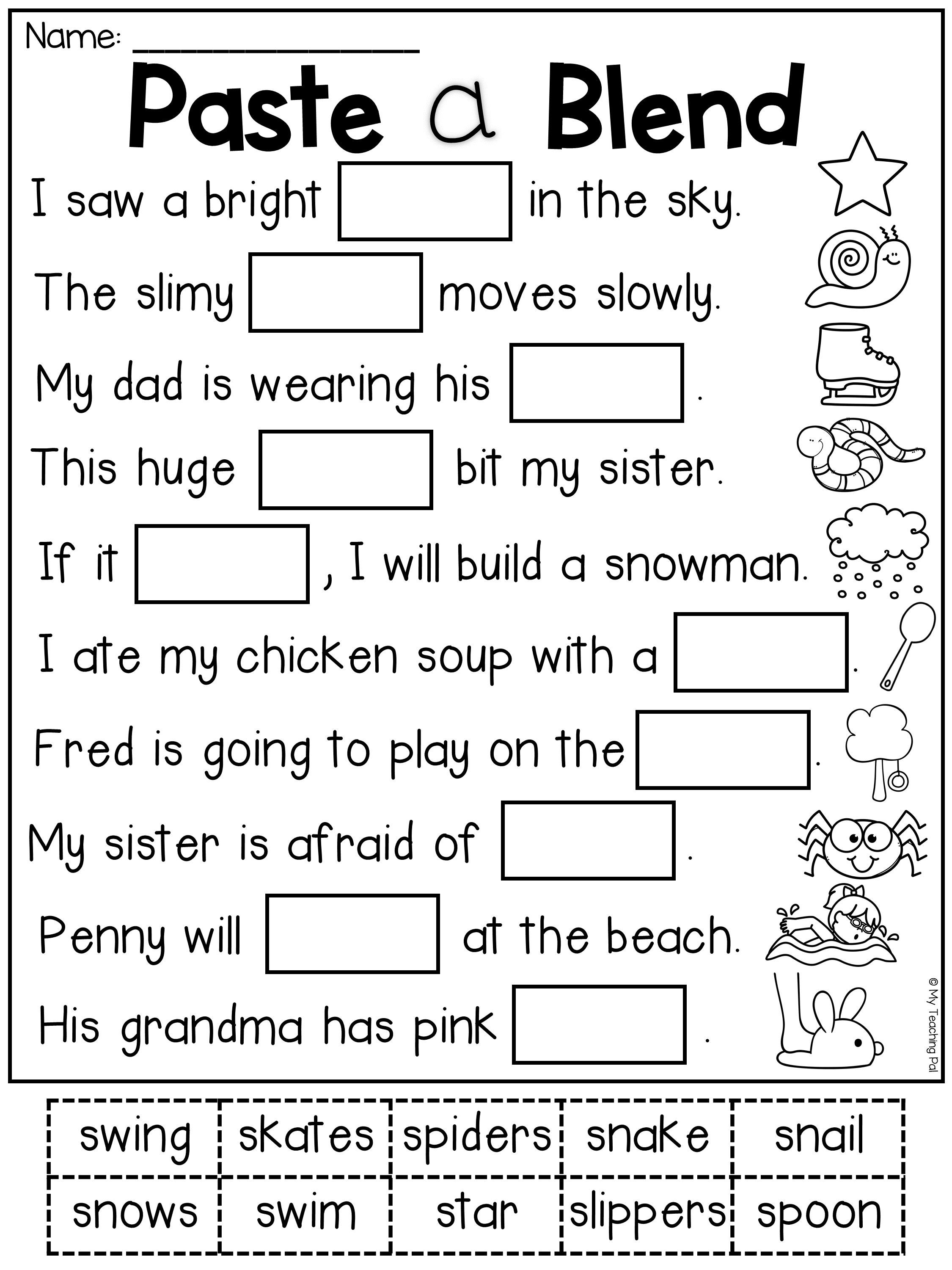 30 Ending Consonant Blends Worksheets Kindergarten