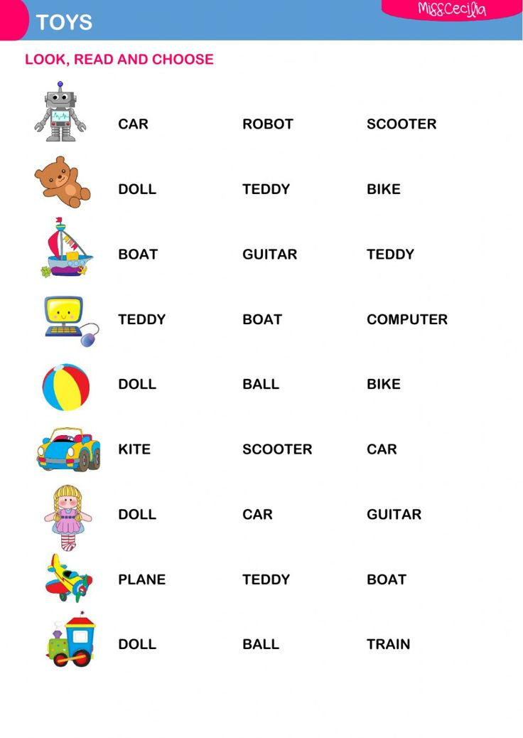 30 English Worksheets For Kindergarten Toys