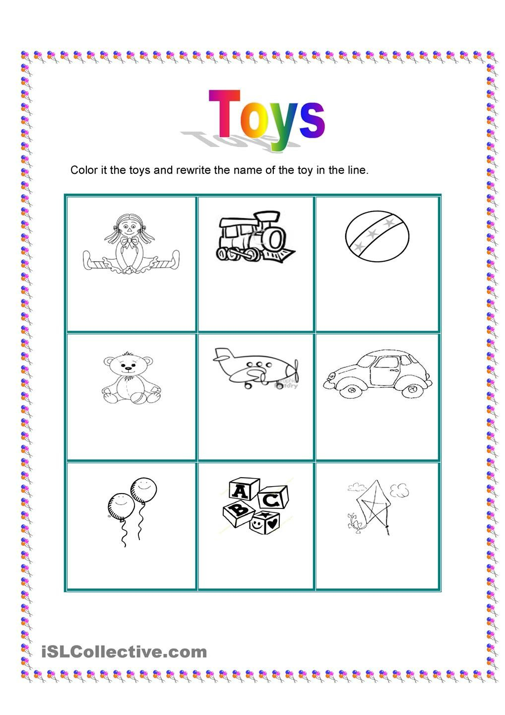 30 English Worksheets For Kindergarten Toys