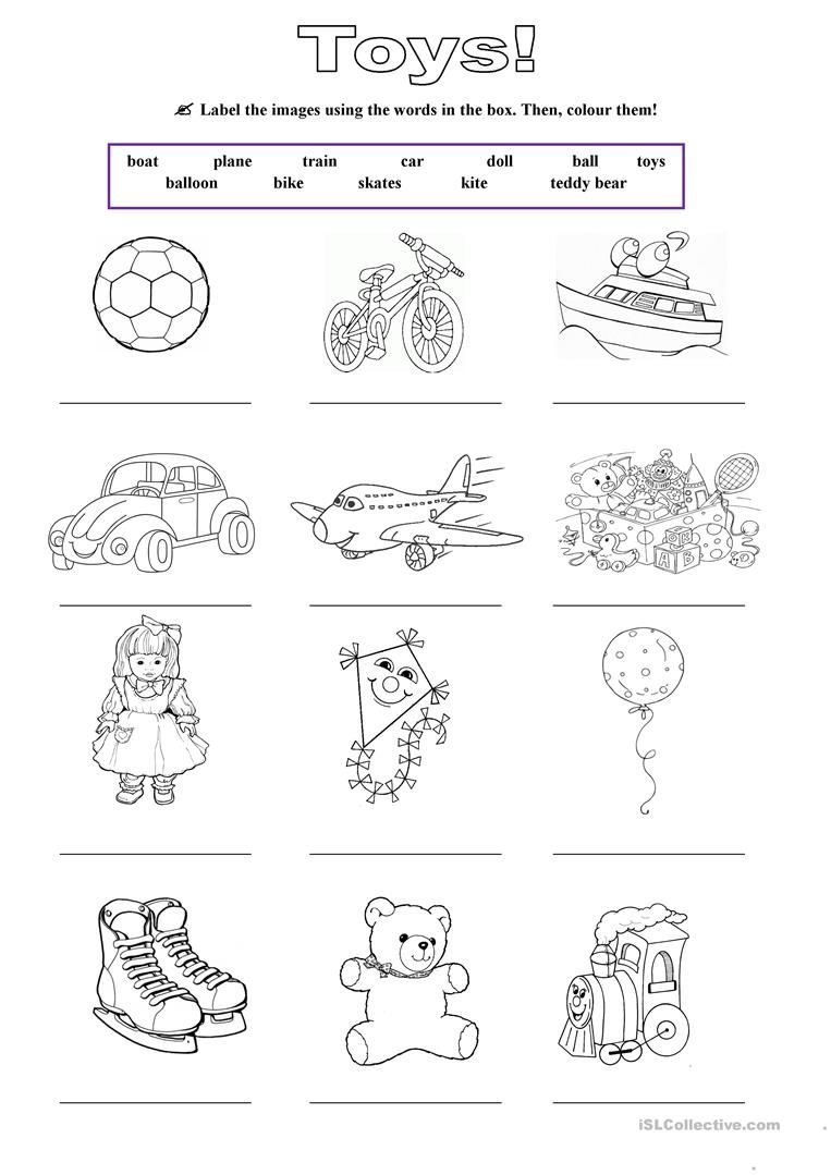 30 English Worksheets For Kindergarten Toys