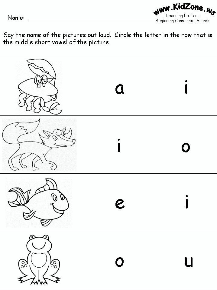 30 English Worksheets For Kindergarten Vowels