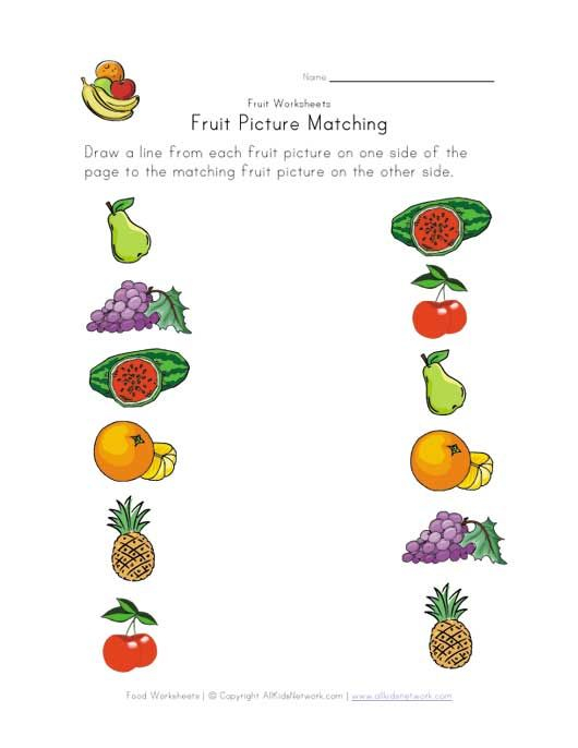 30 Fruits And Vegetables Worksheets For Kids Kindergarten