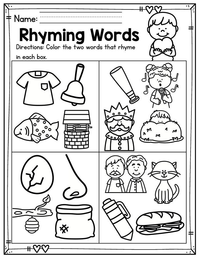 30 Kindergarten Rhyming Worksheets Free Printables