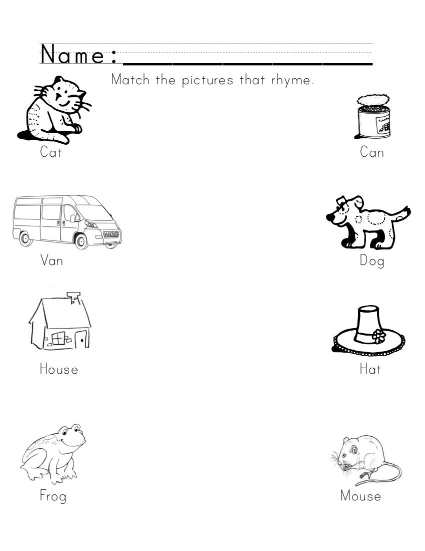 30 Kindergarten Rhyming Worksheets Free Printables