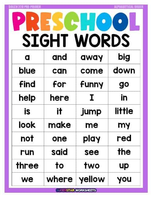 30 Kindergarten Worksheets Free Printables Sight Words Preschool