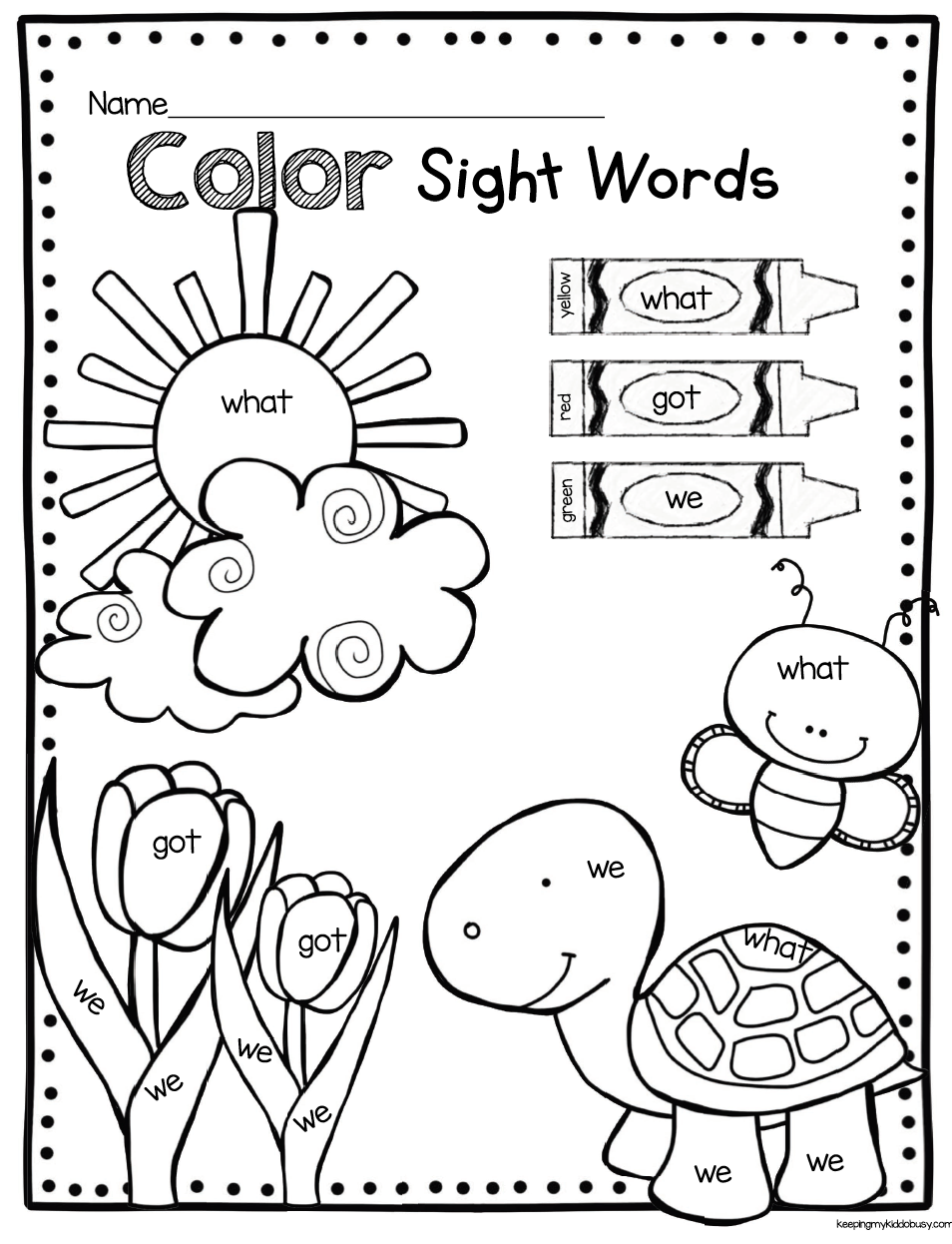 30 Kindergarten Worksheets Free Printables Sight Words Preschool