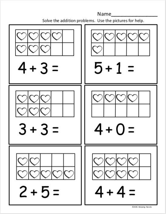 30 Maths Addition Worksheets Kindergarten Free