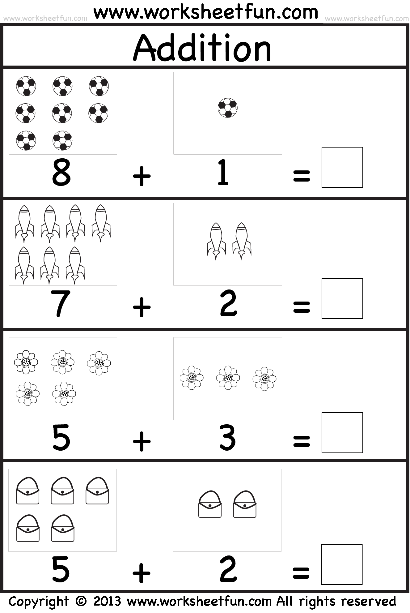 30 Maths Addition Worksheets Kindergarten Free