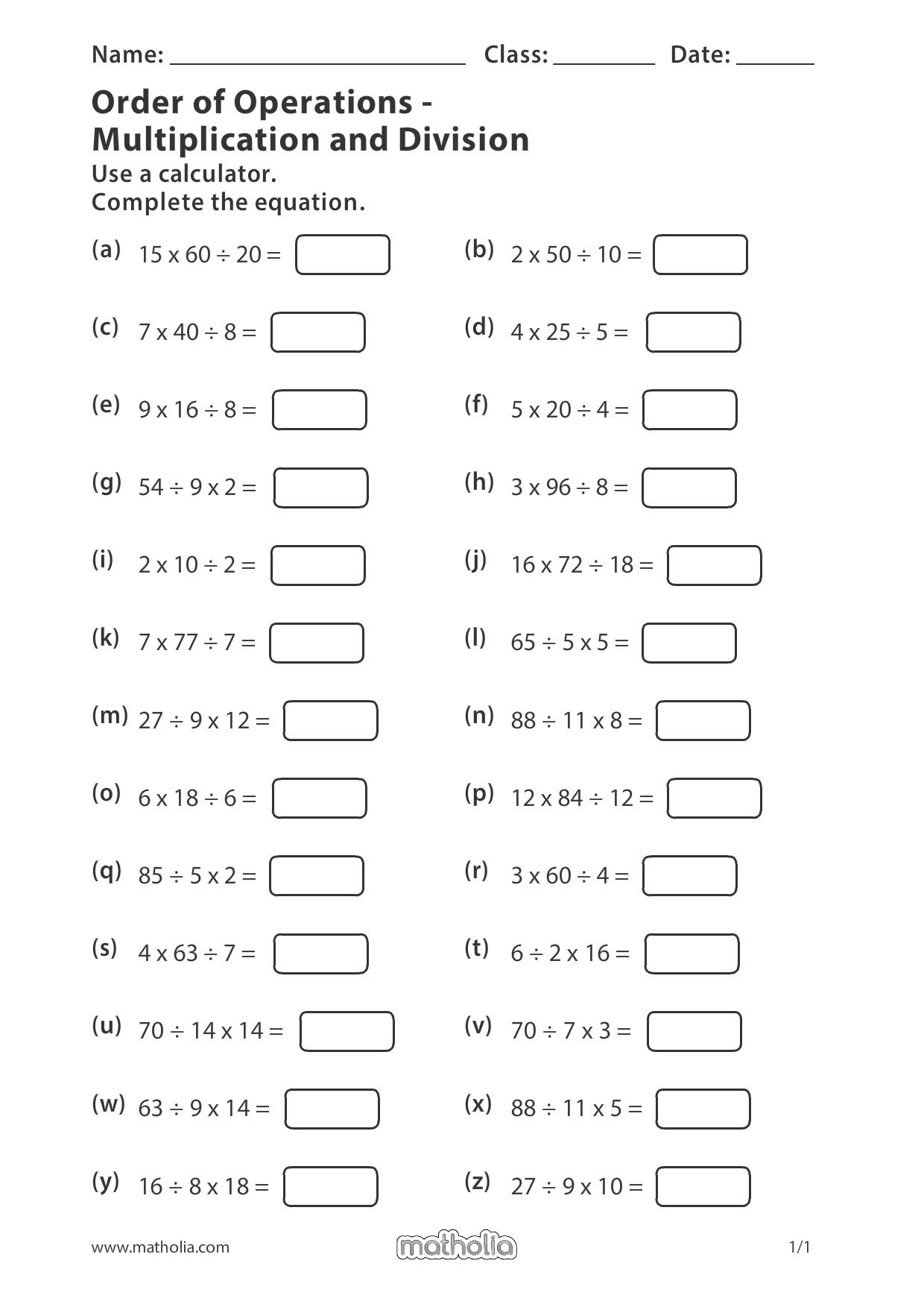 30 Multiplication And Division Worksheets Grade 2