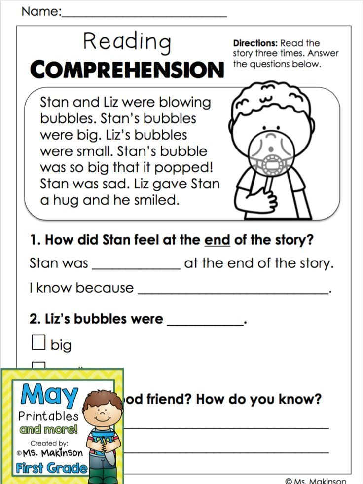 30 Reading Comprehension Worksheets Grade 1 Free Printable Kindergarten