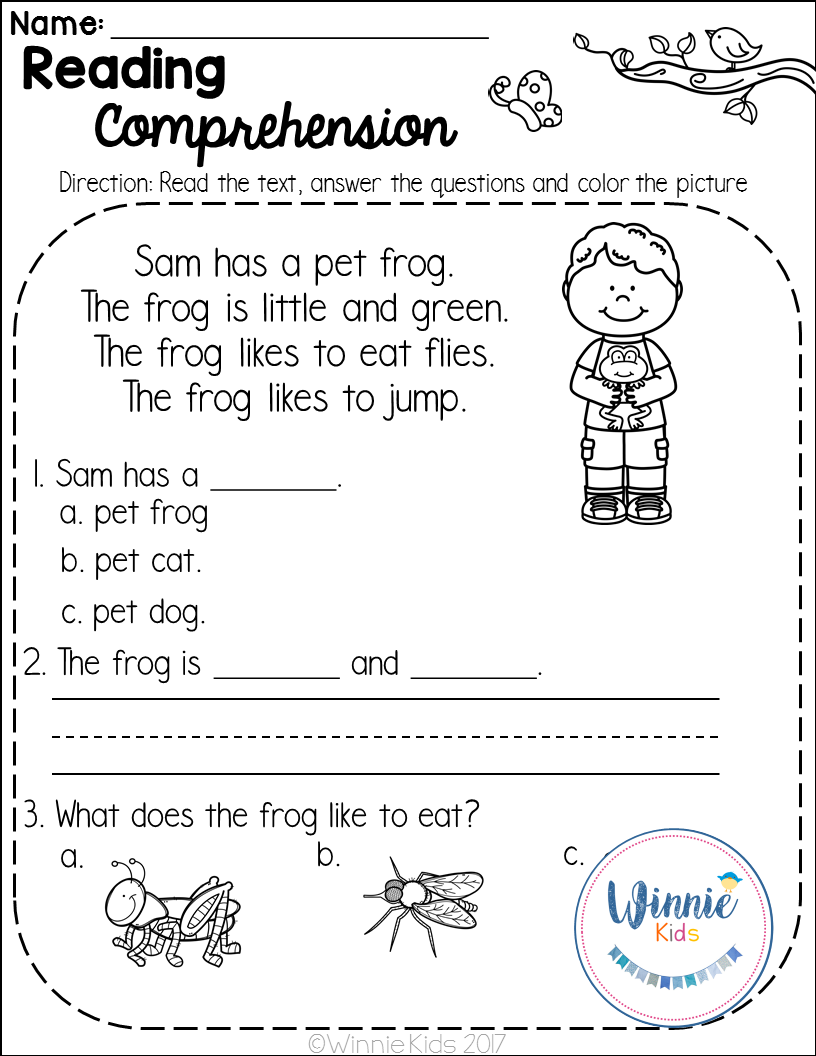 30 Reading Comprehension Worksheets Grade 1 Free Printable Kindergarten