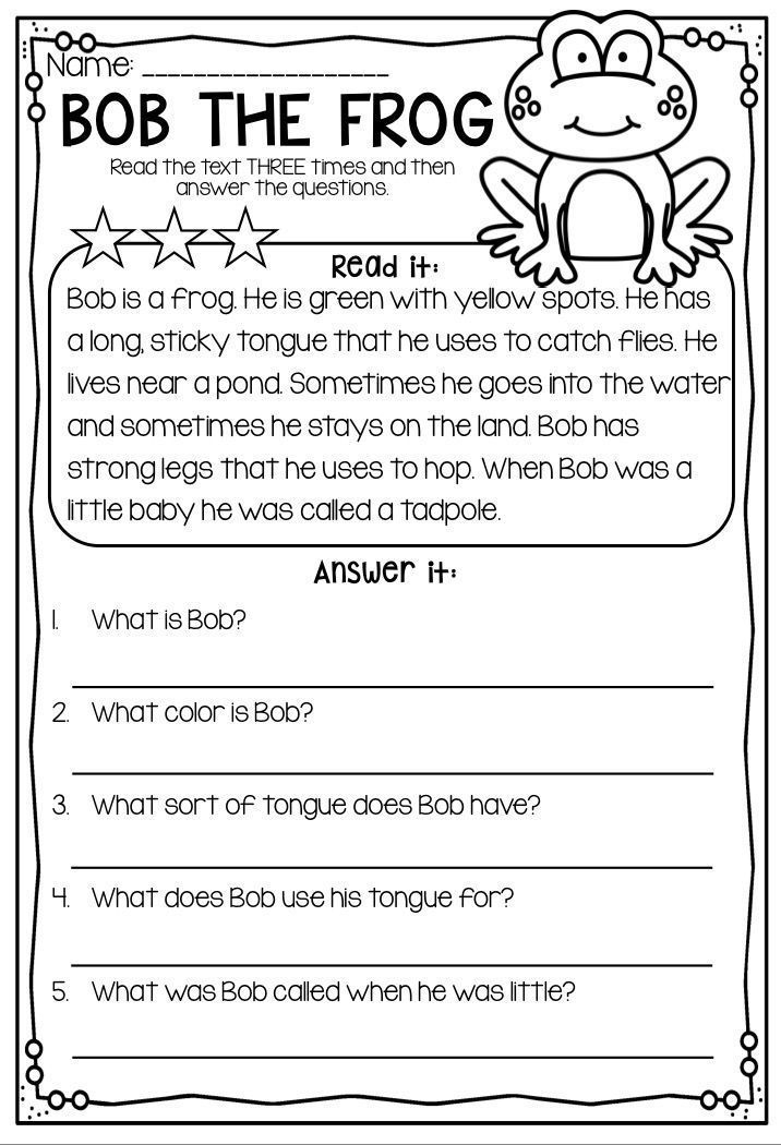 30 Reading Comprehension Worksheets Grade 1 Free Printable Kindergarten