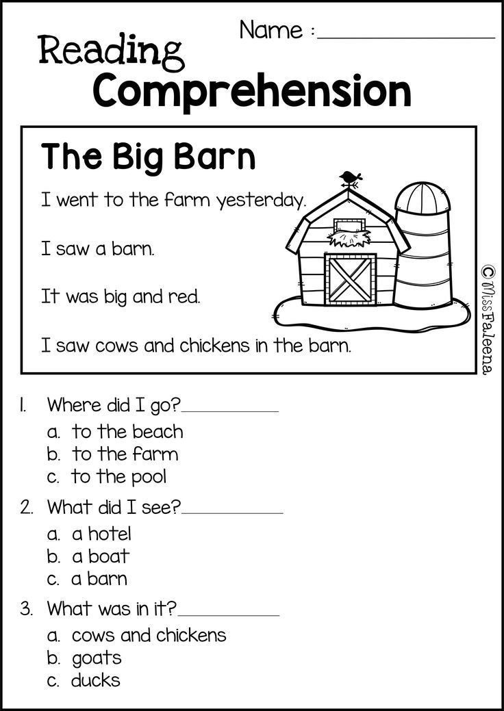 30 Reading Comprehension Worksheets Grade 1 Free Printable Kindergarten