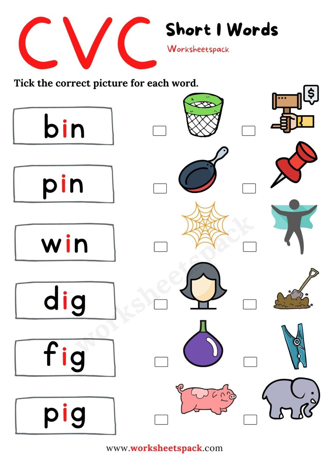 30 Short I Worksheets Kindergarten Free