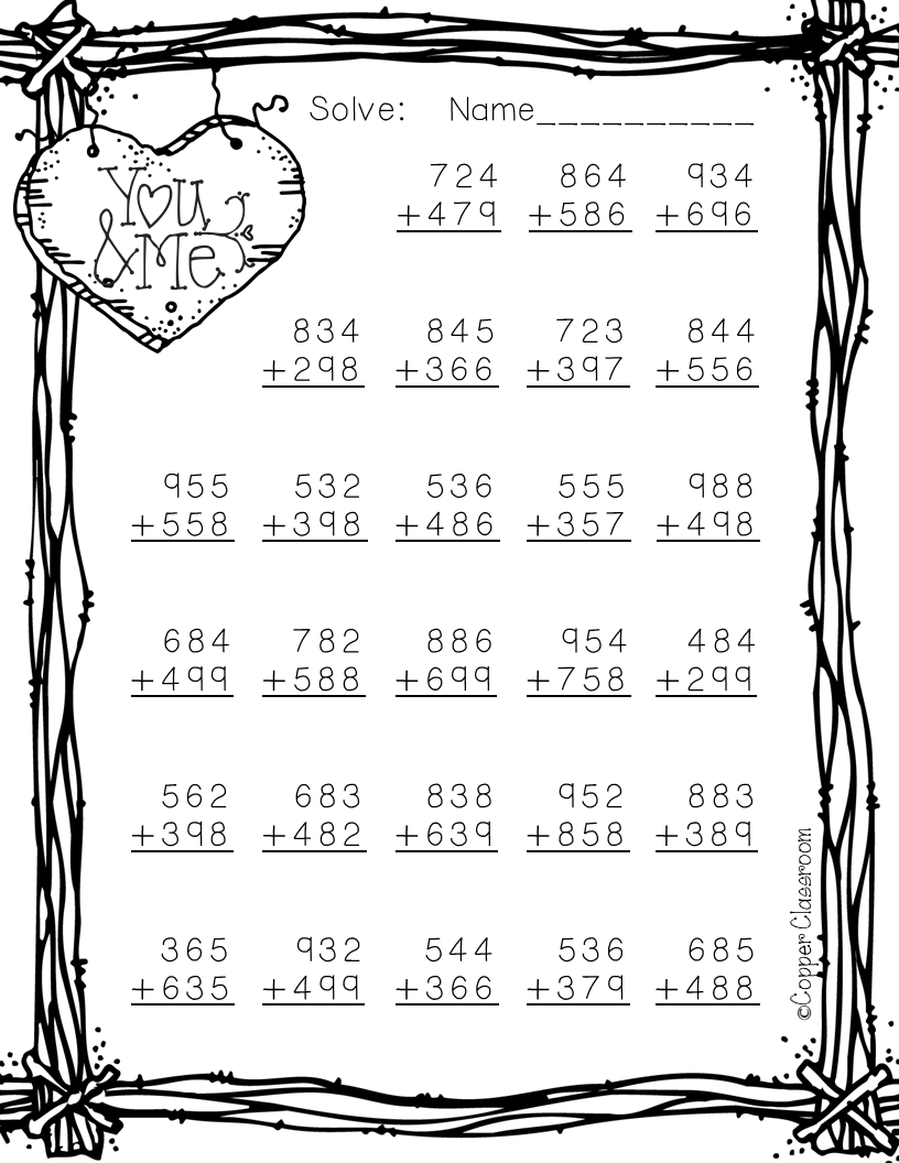 35 Addition Worksheets 3Rd Grade Regrouping