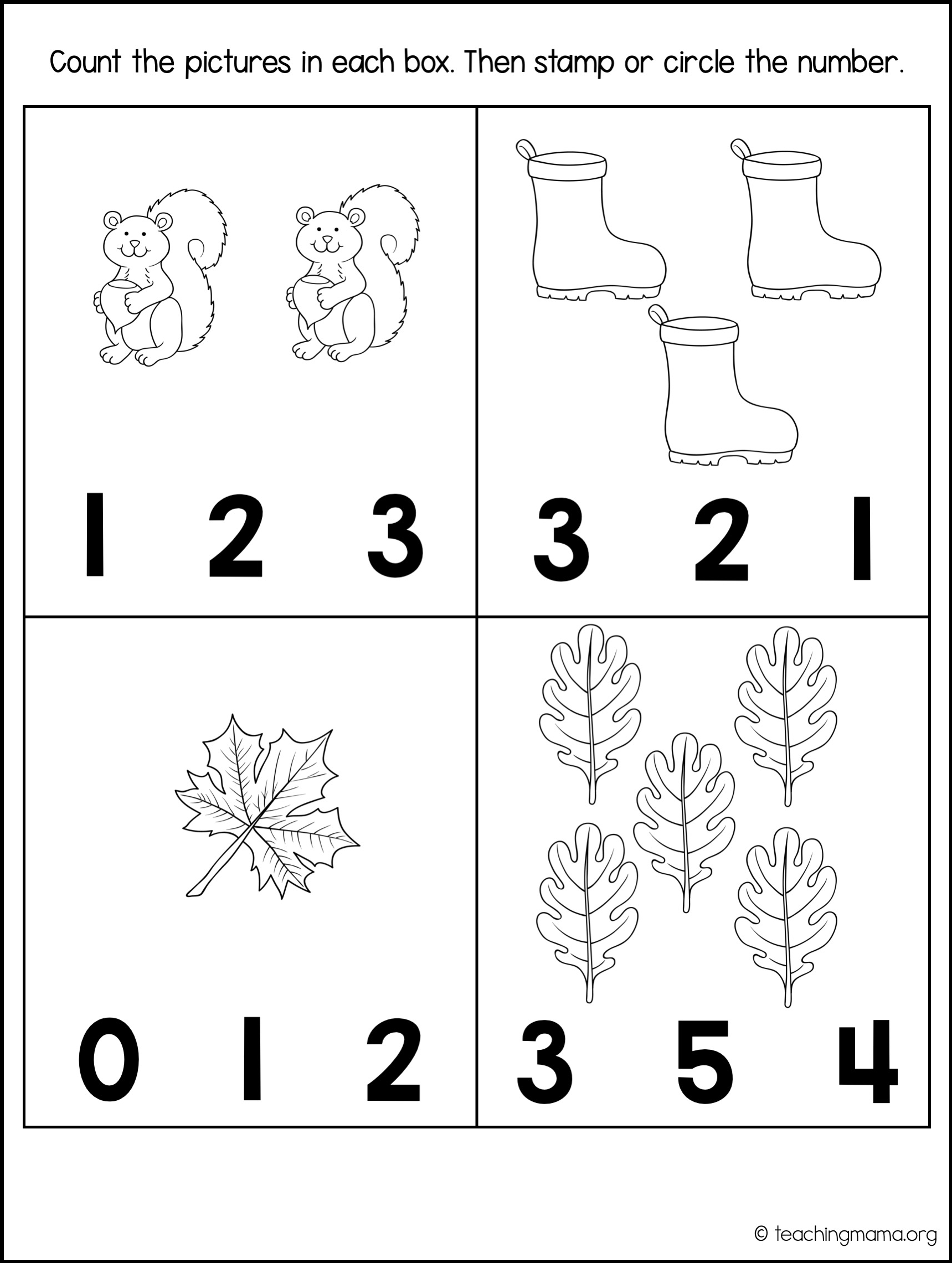 35 Autumn Math Worksheets For Kids