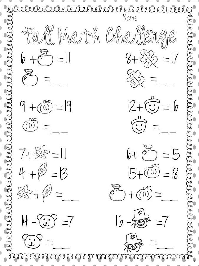 35 Autumn Math Worksheets For Kids