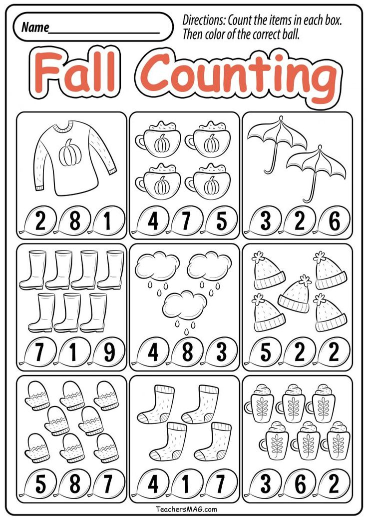 35 Autumn Math Worksheets For Kids