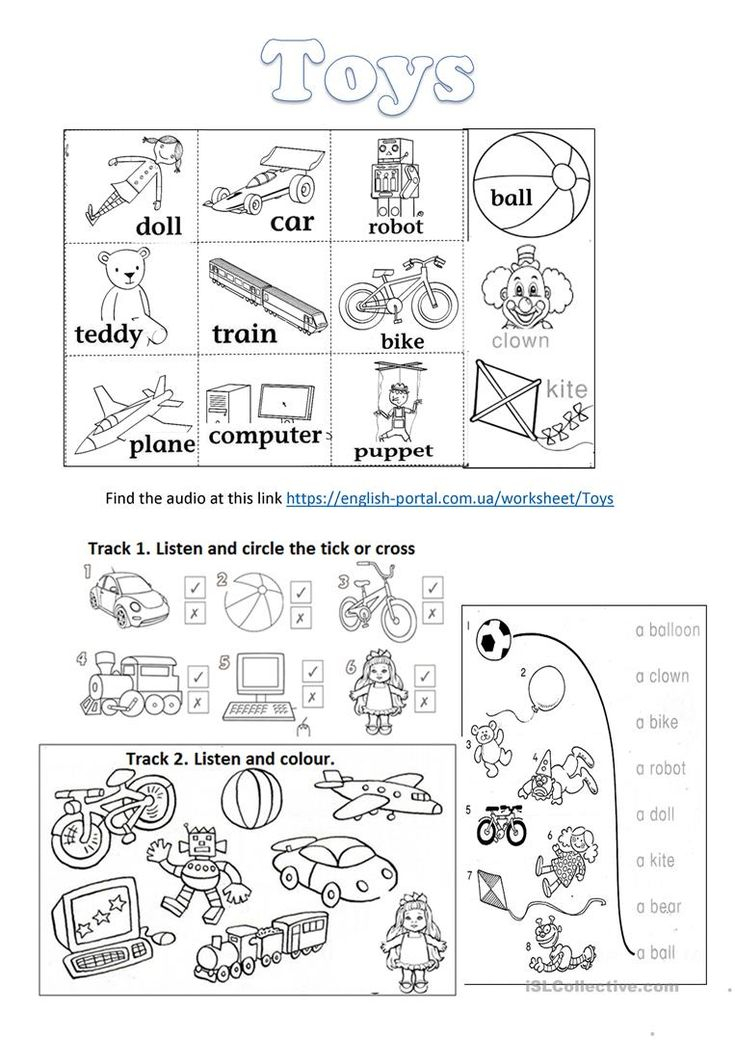 35 English Worksheets For Kindergarten Toys