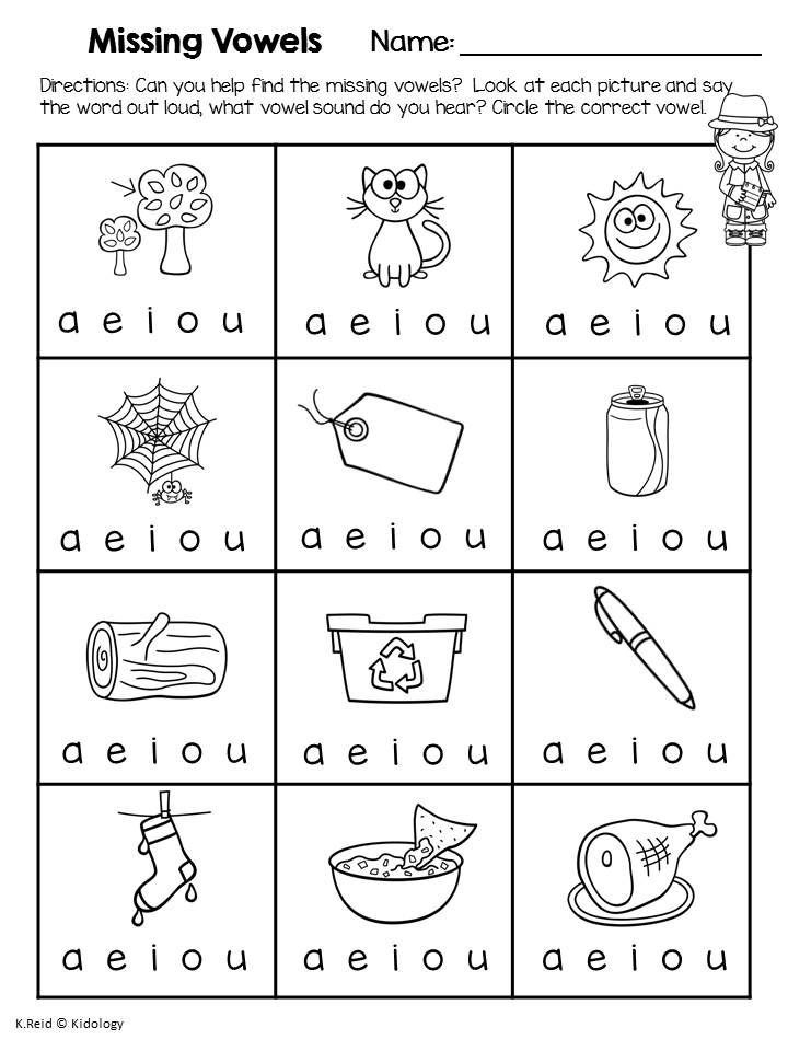 35 English Worksheets For Kindergarten Vowels