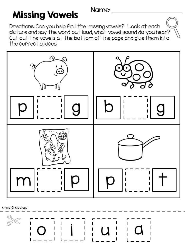 35 English Worksheets For Kindergarten Vowels