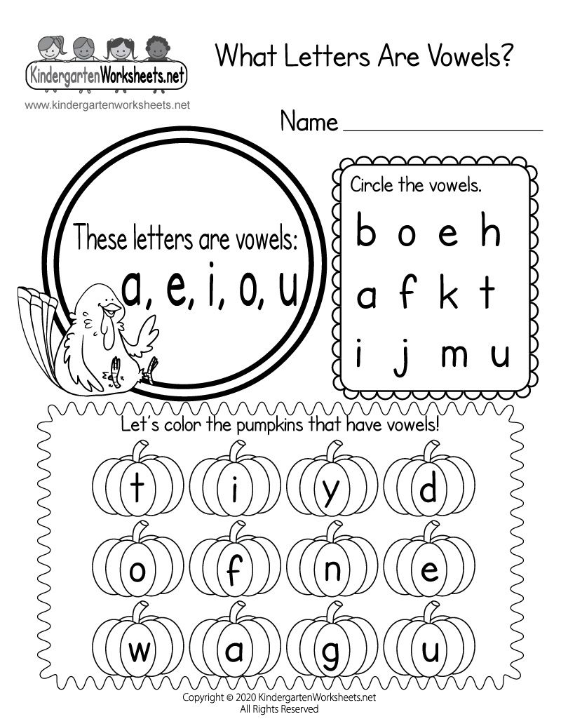 35 English Worksheets For Kindergarten Vowels