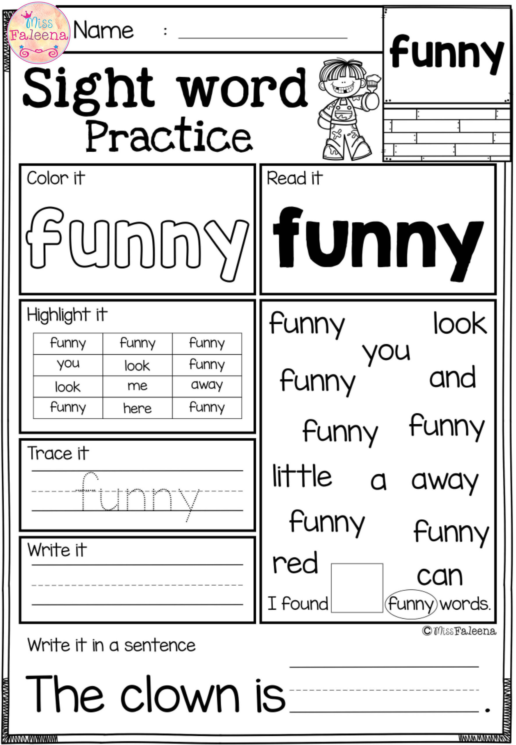 35 Kindergarten Worksheets Free Printables Sight Words Preschool